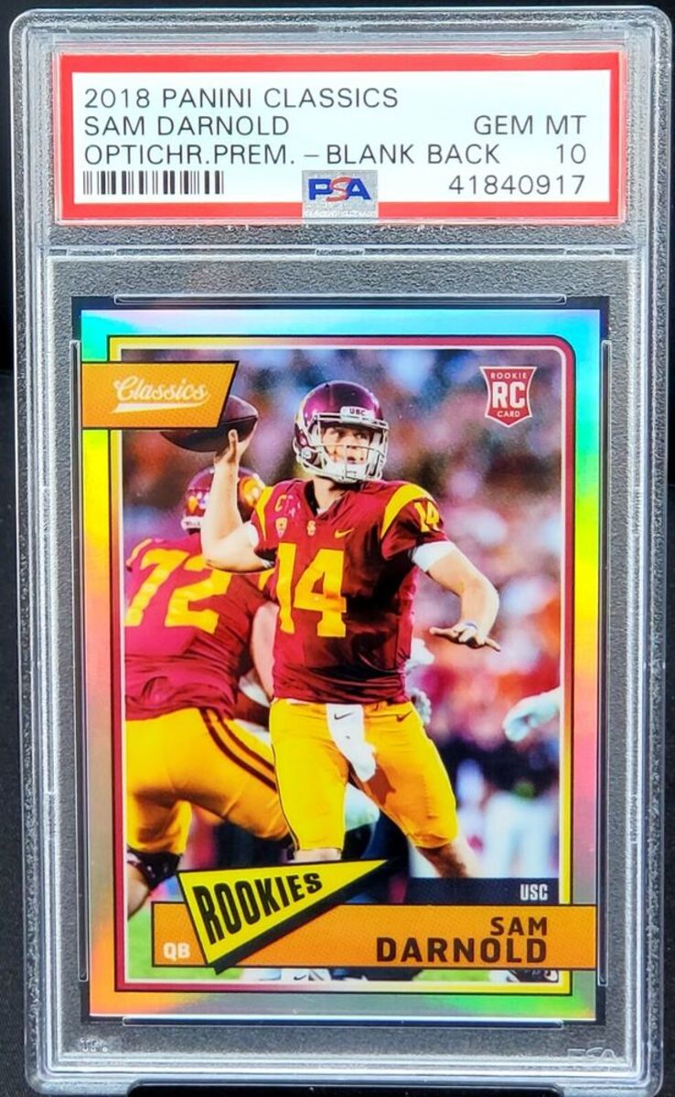 2018 Classics OPTICHROME REFRACTOR - SAM DARNOLD RC Card /35 PSA 10 GEM - Pop 4