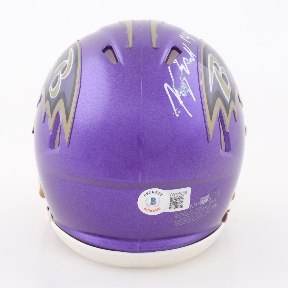 Kyle Hamilton Signed Ravens Flash Alternate Speed Mini Helmet (Beckett)