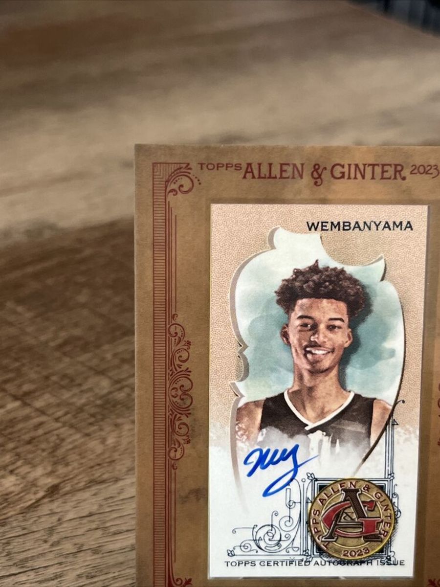 VICTOR WEMBANYAMA - 2023 Allen Ginter Mini Framed On Card Auto - SPURS RC