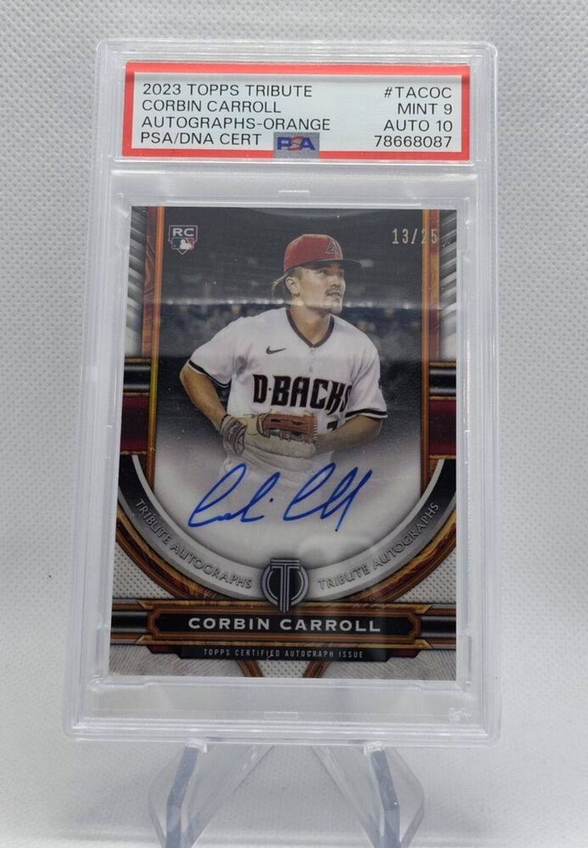 2023 Topps Tribute Corbin Carroll Orange Rookie Auto RC Diamondbacks 13/25 POP 1