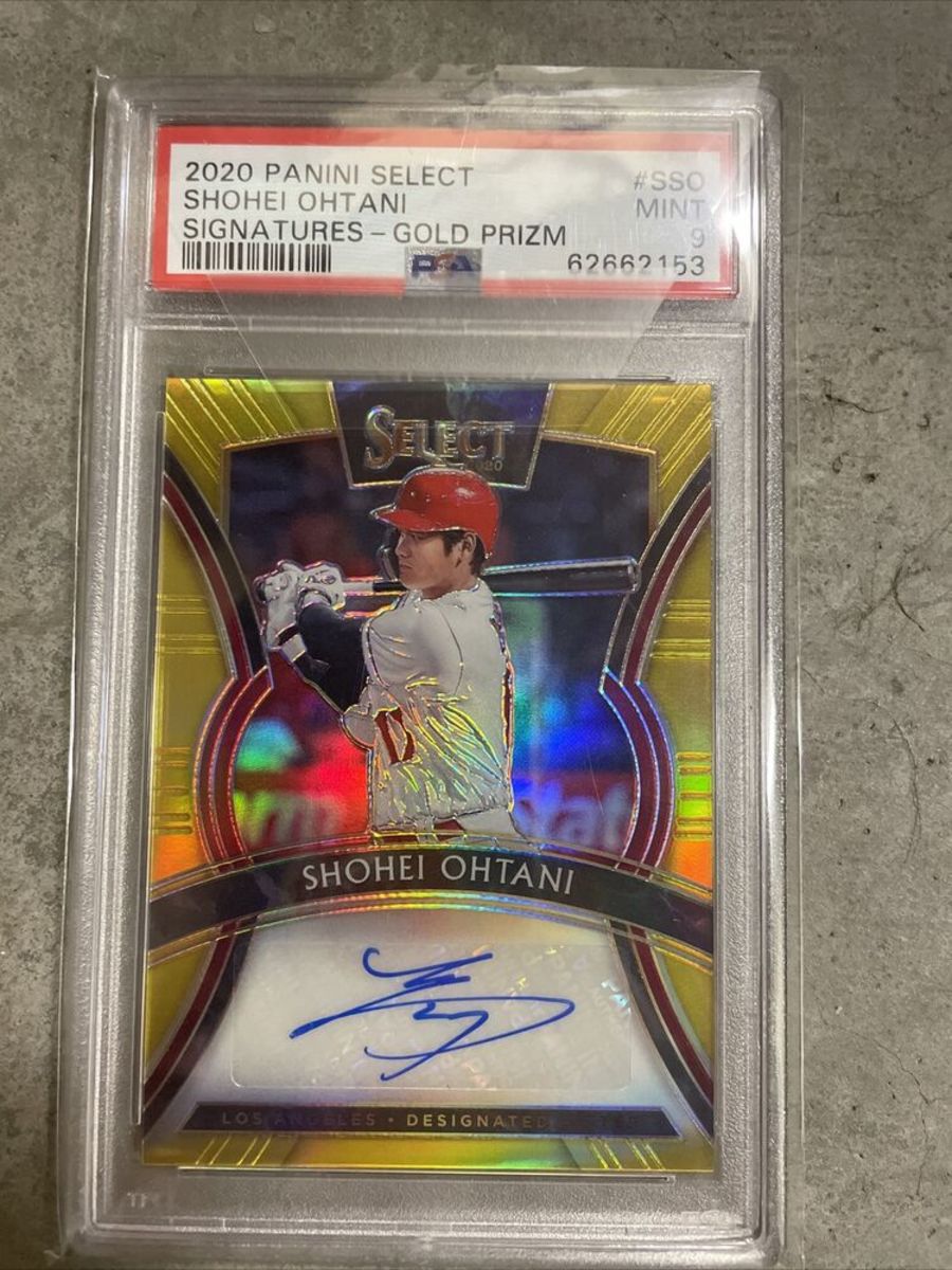 2020 Panini Select Shohei Ohtani Signatures GOLD Prizm Auto #SSO 10/10 PSA 9