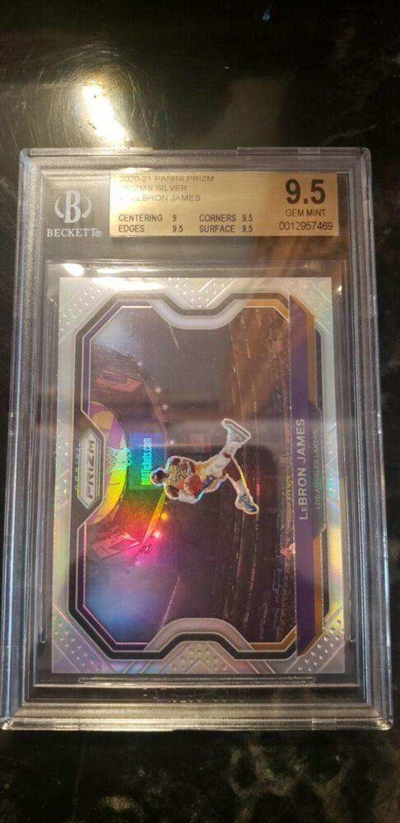 2020-21 Panini Prizm Lebron James Silver BGS 9.5 Kobe Tribute