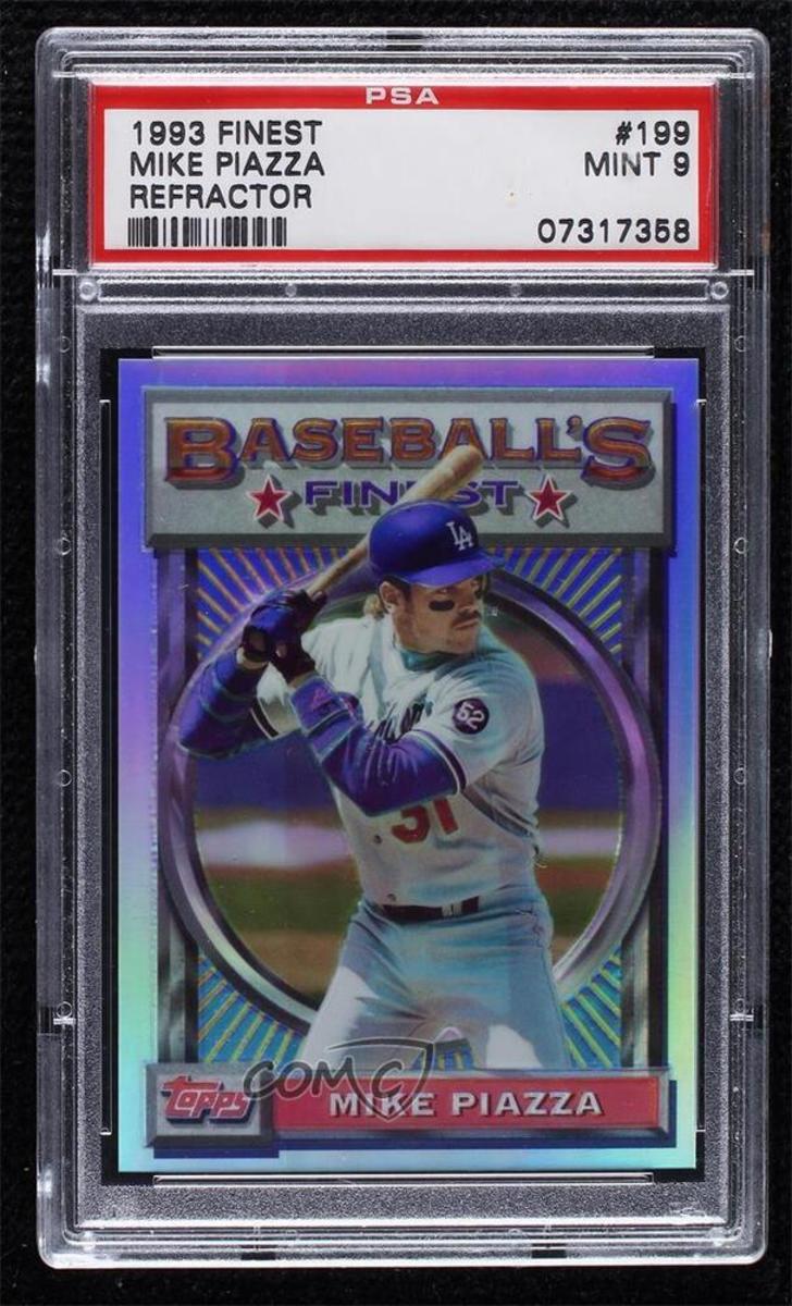 1993 Topps Finest Refractor Mike Piazza #199 PSA 9 MINT HOF