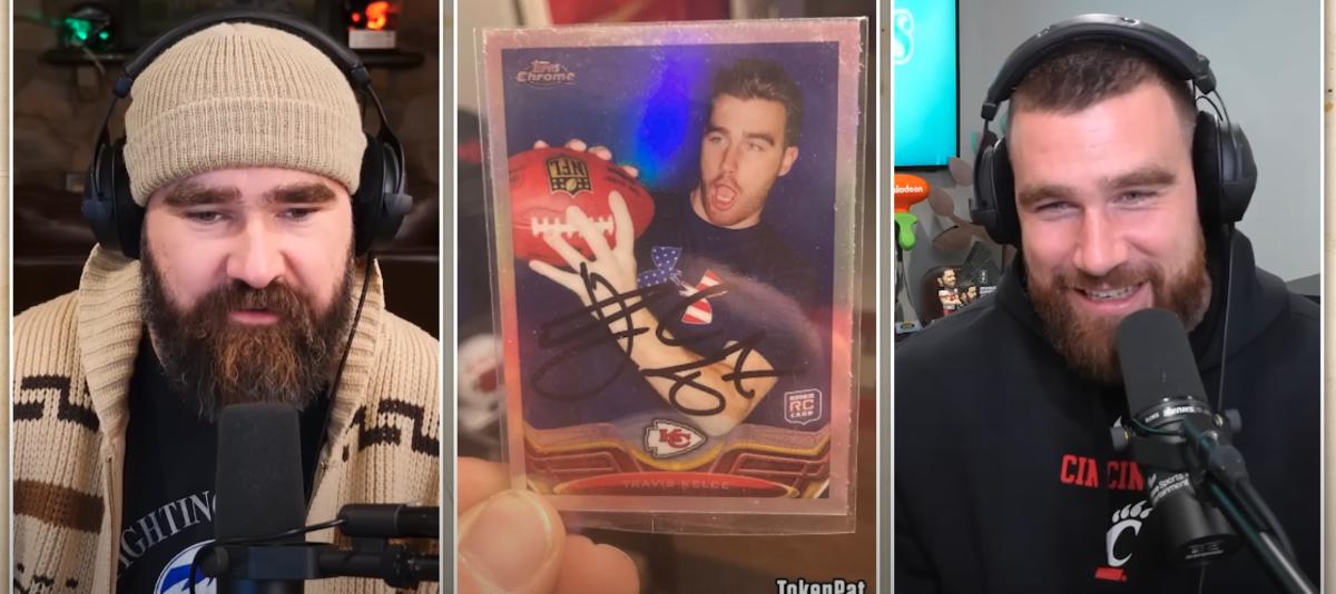 Travis Kelce hates his 2013 Topps Chrome rookie card.